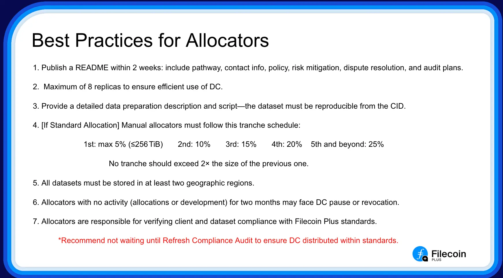 DataCap Refresh report - Best Practices for Allocators
